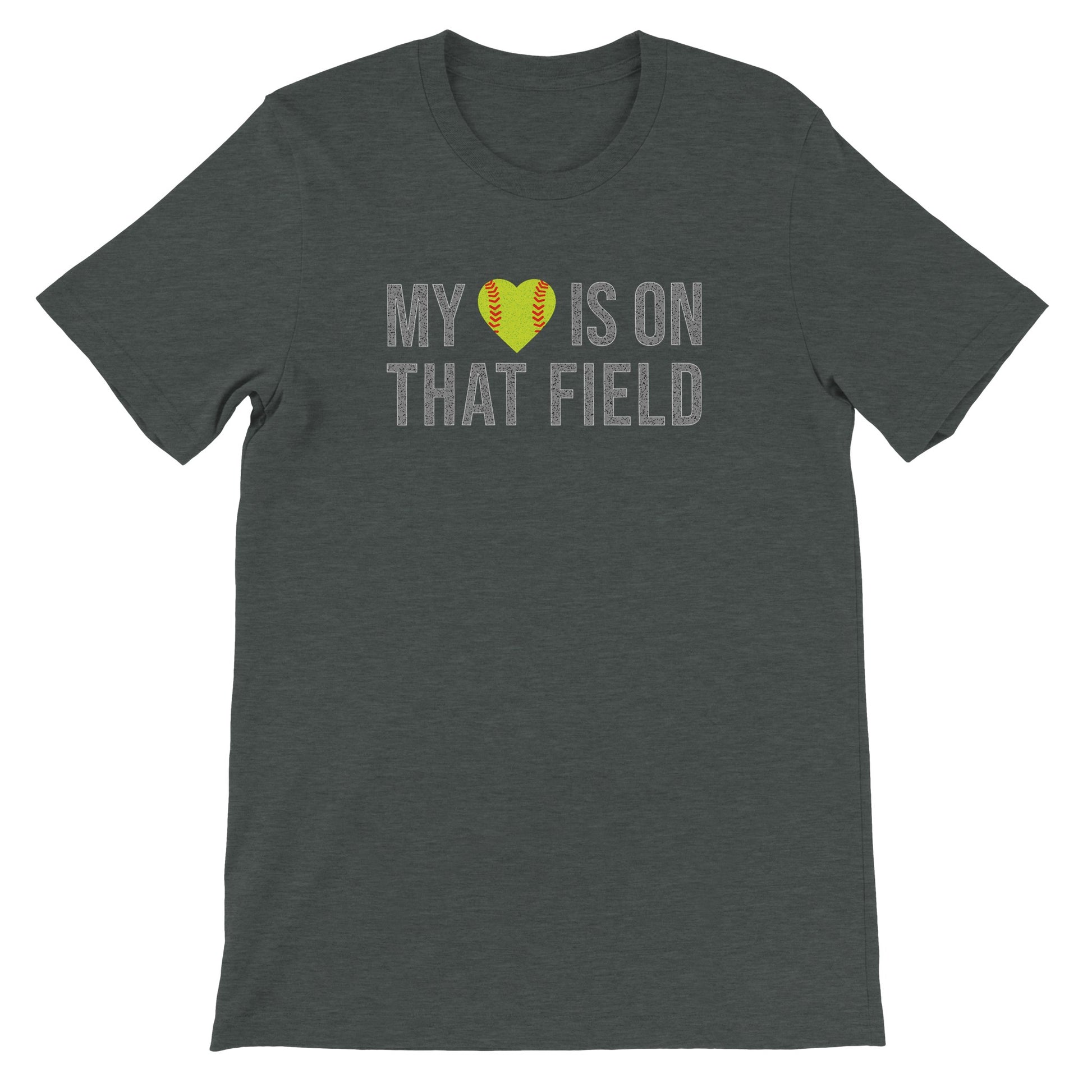 my heart is on that field softball t shirt Mom Dad Diva Family Threads