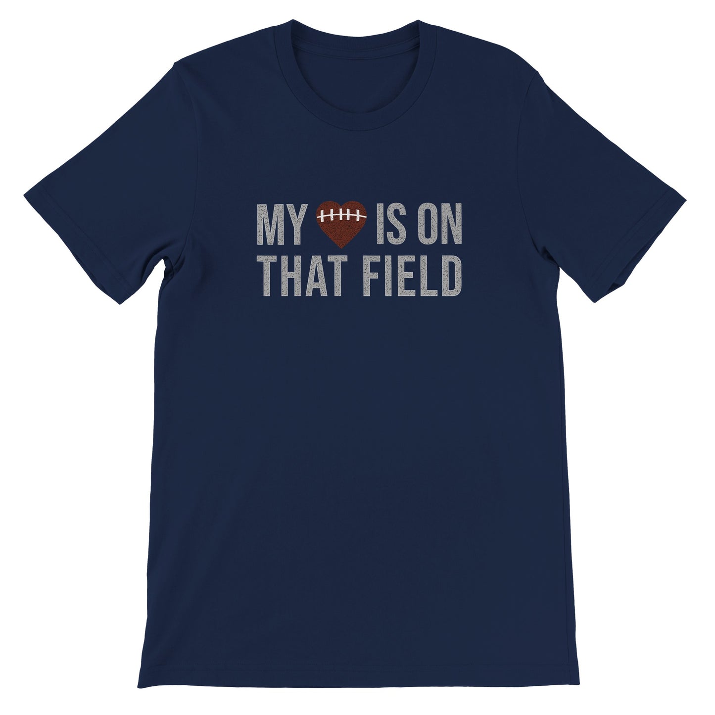 my heart is on that field football t shirt Mom Dad Diva Family Threads