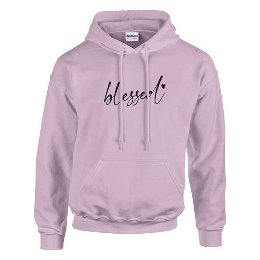 Blessed Embroidered Cozy Hoodie (black stitches) - Diva Family Threads