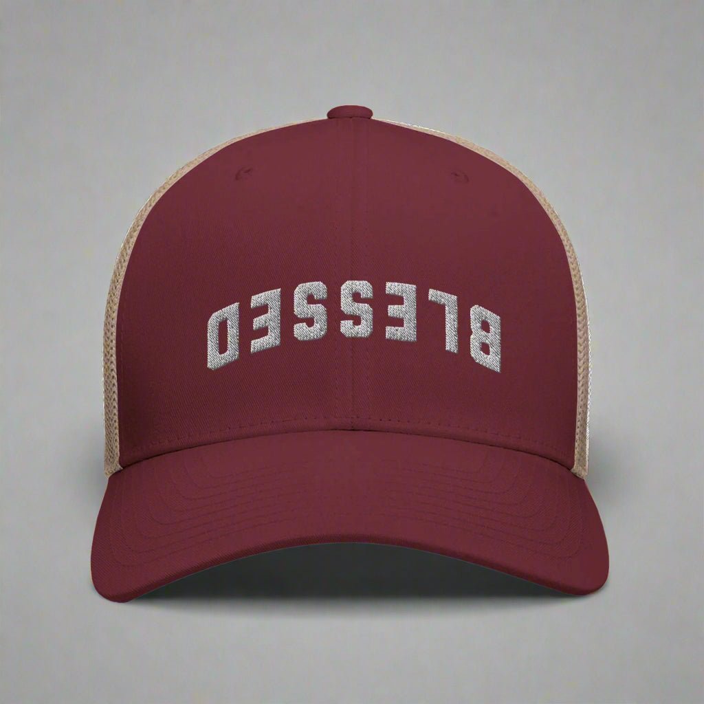 Blessed Upside - Down Trucker Hat – Snapback Style, Trendy Streetwear Cap - Diva Family Threads