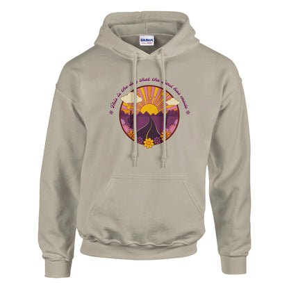 this is the day the lord has made with colorful desert road sunset design classic unisex pullover hoodie gildan® 18500 Mom Dad Diva Family Threads