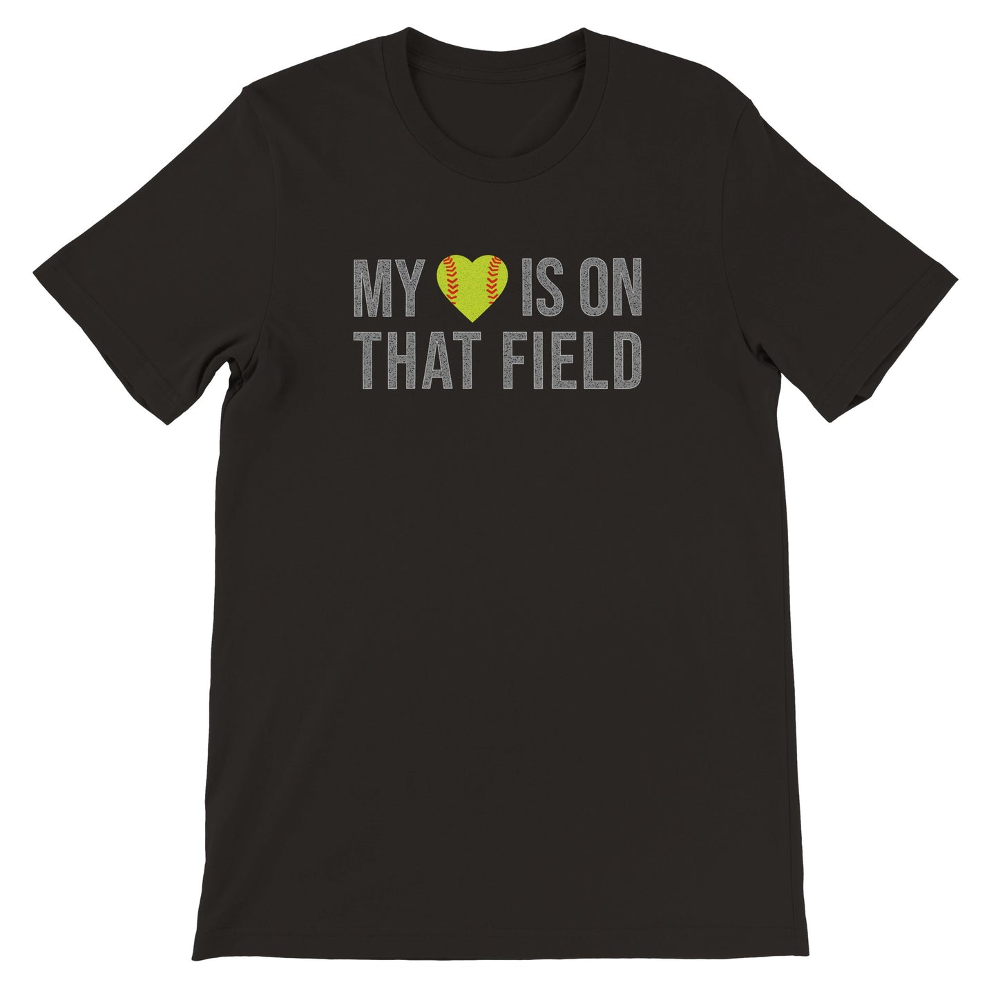 my heart is on that field softball t shirt Mom Dad Diva Family Threads