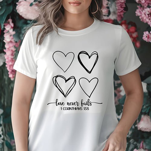 Love Never Fails" Minimalist T-Shirt - Diva Family Threads