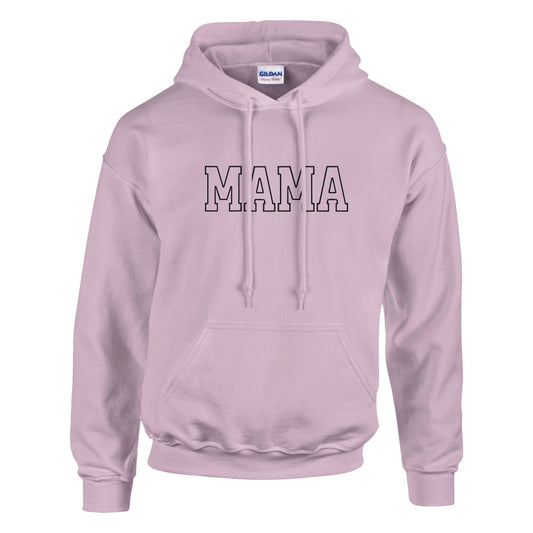 "MAMA" Embroidered Cozy Hoodie (black stitches) - Diva Family Threads