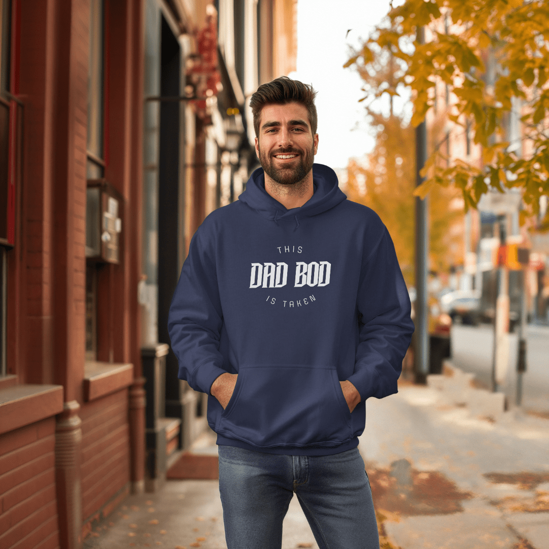 this dad bod is taken classic unisex pullover hoodie gildan® 18500 Mom Dad Diva Family Threads